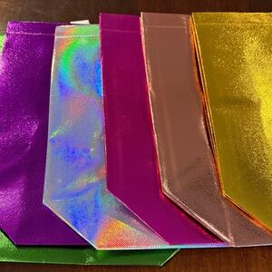 6 Colorful Metallic Reusable Gift Bags